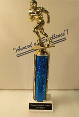FOOTBALL YOUTH FANTASY TROPHY AWARD 12″ FREE CUSTOM ENGRAVING «SUPPORT THE VET»