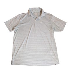 Rhoback Mens XL Performance Polo Shirt Green Blue Striped Short Sleeve Golf Top
