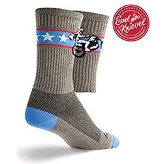 Socks – SockGuy – 6″ Crew Wheelie Gray L/XL Cycling/Running NEW