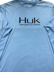 HUK Performance Fabrics Fishing Shirt Men’s XL Pullover Long Sleeve Spellouts