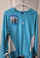 Aqua Lung Women’s Rashguard Long Sleeves Light Blue/Teal XL NWT