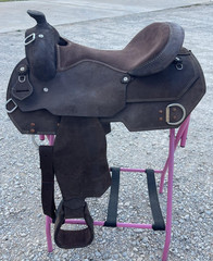 Adult Western Roughout Leather Work Saddle: Comfort Ride – 15/16/17 Inch