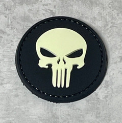 Punisher Skull Patch PVC Glow in the Dark Tactical Morale Rubber PVC Patch
