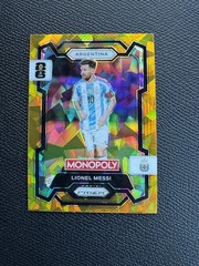 2026 Panini Prizm Monopoly FIFA World Cup 1 Lionel Leo Messi Gold Cracked Ice SP