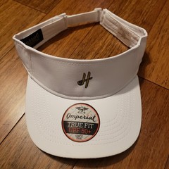 Imperial True Fit UPF 50+ Harvester Golf White Visor Hat Accenture NWT