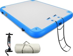 6’x10′ Inflatable Lake Deck,None-Slip Surface Swim Deck,Float Dock w/ Air Pump