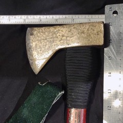 Hatchet 17in, Grip tape Handle, 5in Steel Blade, Leather Blade Guard & paracord