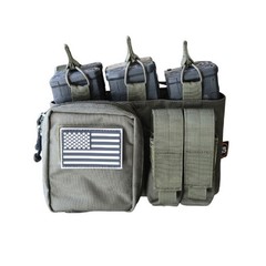 6 Mag Placard 1000D Nylon 2 Pistol Mag Pouches | IFAK | MOLLE | OD Green