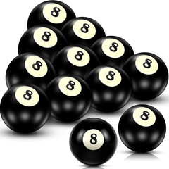 12 Pack Billiard Replacement Eight Ball, 2-1/4″ Standard Billiard Pool Cue Ball,