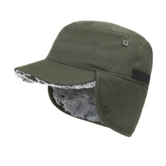 Men’s Winter Hat with Visor Warm Earflaps Hat Faux Fur Baseball Cap Hunting Hats