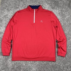 Rhoback Quarter Zip Pullover Mens Large Red Performance Golf Sport Stretch Logo