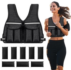 Chaleco con peso ajustable 0-18 lb con bolsas extraíbles para entrenamiento