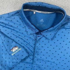 Adidas Golf Polo Shirt Mens M Blue AOP Outdoors Rancho Viejo Logo South Texas