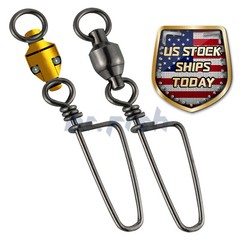 Ball Bearing Snap Swivels Coastlock 26-500Lb Black Nickel Lure Connector Tackle