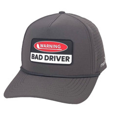 «Warning – Bad Driver» – Funny Golf Hat – Charcoal – Adjustable