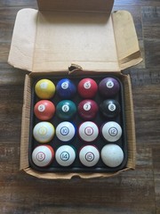 Vintage Billiards Pool Balls with Cue Ball Complete Set