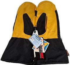 Deerskin Men’s Leather Ski Mittens Thinsulate Insulated Gauntlet Winter Gloves L