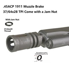Steel 1911 .45 ACP Muzzle Brake Compensator 37/64×28 TPI For 5.5″/5.75″ Threaded