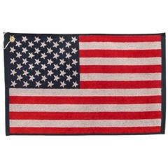 NEW JP Lann USA American Flag Golf Towel – Red/White/Blue – 16″ x 24″