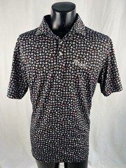 Rhoback Polo Men’s Large Black Basketball/Net/Shoes Theme ‘Pardon My Take’ Logo