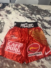 Manny Pacquiao signed L Adult Unisex Red Black Gold White Cafe Puro