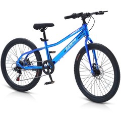 Kids Mountain Bike Boys Girls Age 6-14 7 Speed Bicycle 20 24 Inch Disc Brake