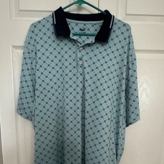 PUMA golf Polo Men’s XXL Blue/Black Geometric Short Sleeve Stretch