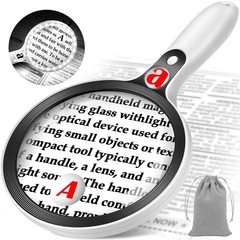 Large Magnifying Glass with Lights,10X 25X 45X Handheld Lighted Magnifier, 5….