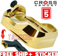 Cross Armory Aluminum Flared GOLD PLATED Magwell for GLOCK GEN 5 CNC 17 22 34 45