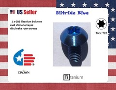 1 Blue Crown Ti titanium Bolt metric M5 x 10mm T25 torx nitride blue