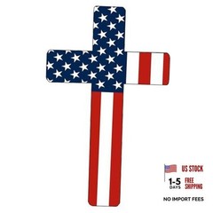 Flag Cross US United States of America USA Car Truck Window Decal 5 Inch