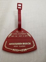 1977 Vintage Rare Anheuser Busch Silverado Resort Golf Bag Tag Napa, California
