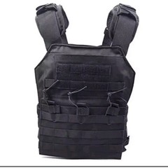 1000D Nylon Tactical Vest Black MOLLE Plate Carrier Adjustable Training Gear