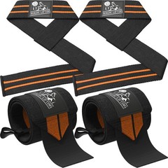 Wrist Wraps + Lifting Straps Bundle 2 Pairs for Weightlifting, Cross Training…