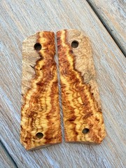 1911 Exotic Amboyna Burl Wood Grips Government Full Size Colt- Exhibition Grade