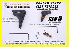CUSTOM FLAT TRIGGER SHOE FOR GLOCK – TRIGGER HOUSING STOP (ADJUSTABLE)GEN 5 ONLY