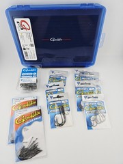 Gamakatsu G-Box & 5 Various Packs Of 2/0, 3/0, 4/0 & 5/0 Worm Hooks~Bronze