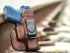 MADE IN USA | Full Grain Leather IWB Conceal Carry Holster for Glock 27 G27 .40