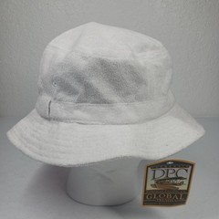 Dorfman Pacific White Terry Cloth Cotton Bucket Hat Unisex XXXL Beach Pool Boat