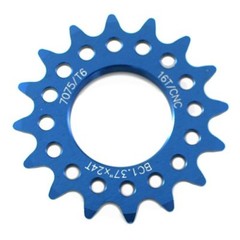 Taiwan Made 16T Tooth 7075 Alloy Fixie Fixed Gear Track Cog, Blue