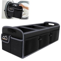 Car Trunk Organizer,Machine Washable PP Materials 3 Compartments Car
