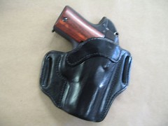 Kimber Micro 9 9mm Leather 2 Slot Molded Pancake Belt Holster CCW – Black RH