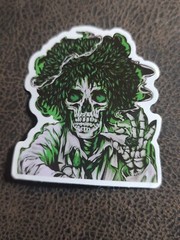 Guitar Laptop Skateboard Cannabi Pot Skeleton Big Weed Hair Decal Sticker