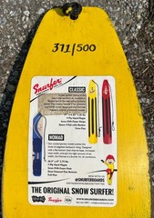 Snurfer Limited-edition bind less snow surf board hand-numbered 311/500 the tail