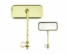 ORIGINAL! VINTAGE LOWRIDER RECTANGLE GOLD SQUARE TWISTED MIRROR IN MANY COLORS