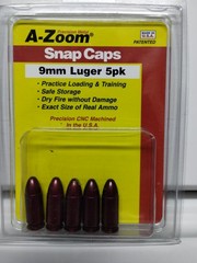 A-Zoom Snap Caps 9mm Luger Precision Metal Snap Cap 5 Pack New in Retail Package