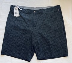 NWT! Adidas Men’s Size 42” Navy Gray Print Golf Shorts Flat Front Stretch 9”