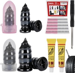 84pcs Tire Repair Rubber Nail Kit, Screw in Tire Plugs for Puncture & Hole, Emer