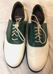 Jack Nicklaus Allen Edmonds Signature Saddle Golf Shoes White Green Mens 11D USA