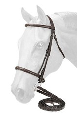 English Bridle – Fancy Stitched – Laced Reins – Black or Brown Leather